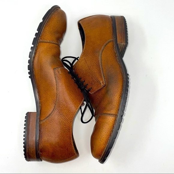 Cole Haan Men’s Leather Derby Shoes – Light Brown, Size 8